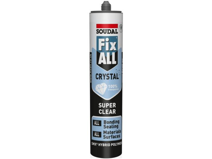 Soudal Fix ALL Crysta lHybrid polymer sealant adhesive Crystal clear 290ml