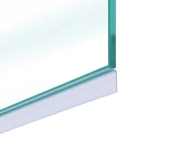 Shower door seal self-adhesive with lateral lip