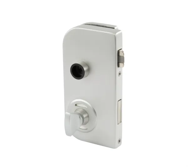 Olis glass door lock WC, Stainless steel colour C31 anodised E4, ground and brushed 
