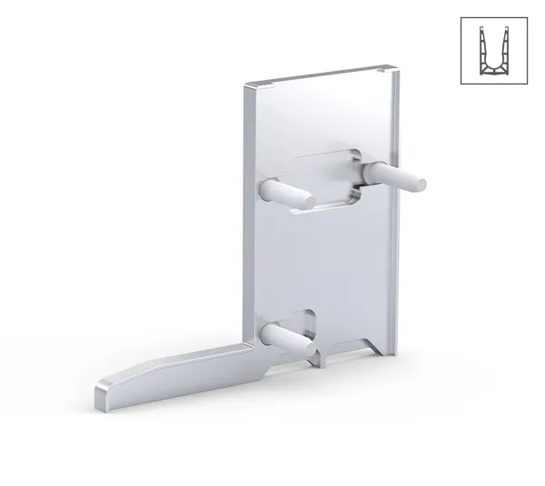 VetroMount® end cap for floor profile F