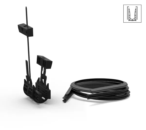 VetroMount® mounting set, with cover profile