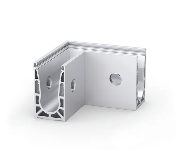 VetroMount® inside corner for side profile U